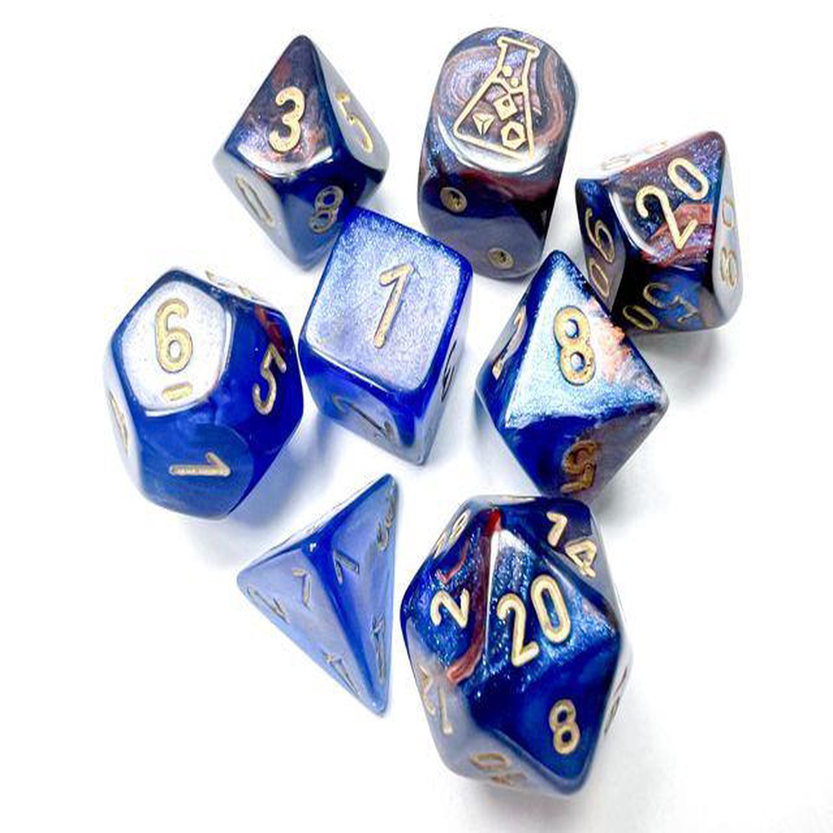 30055 CHX Lab Dice Poly Lustrous Azurite/Gold