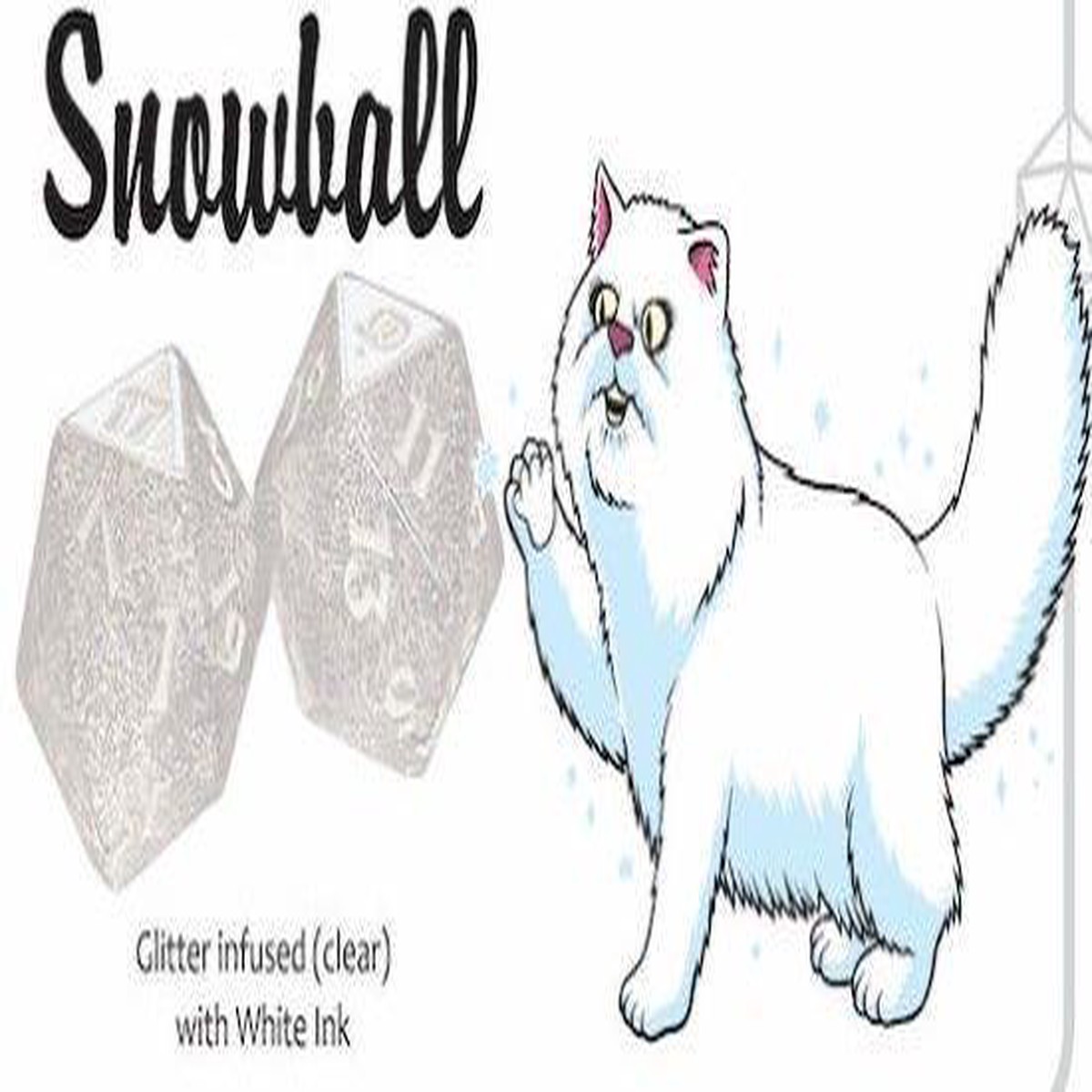 Kitty Clacks 7ct Polyhedral Dice Set Snowball