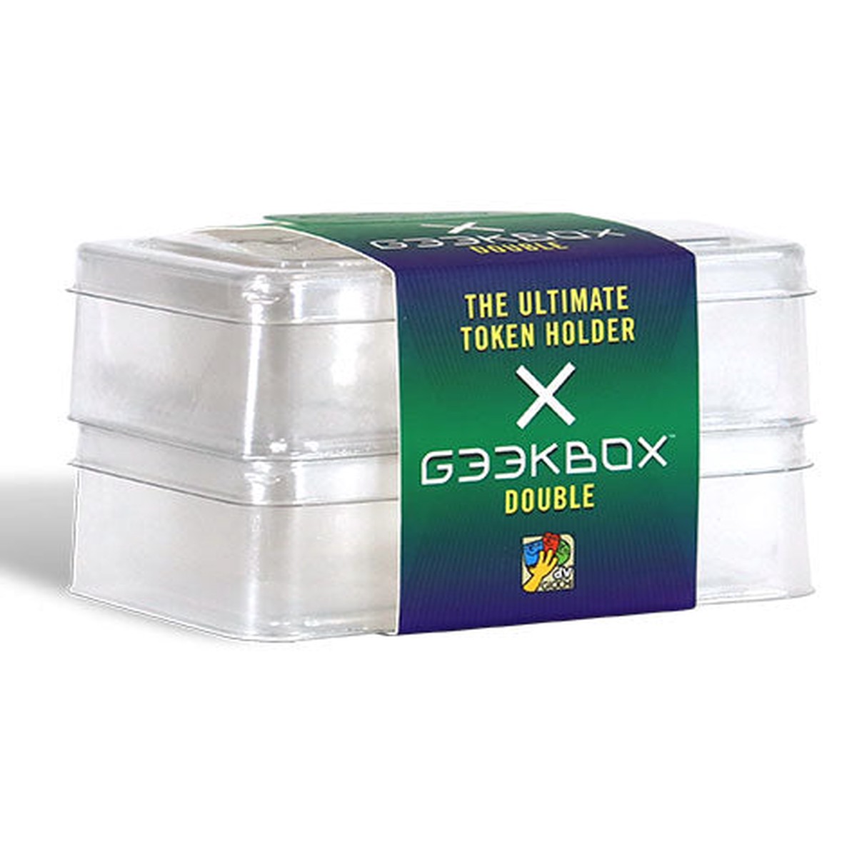 Geekbox Double Size Clear Plastic Token Storage Box with Lid 2-Pack