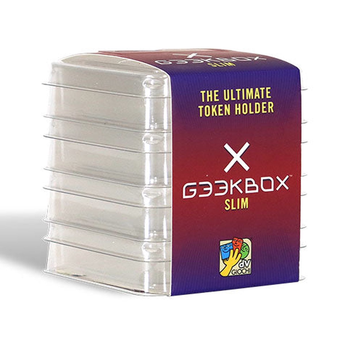 Geekbox Slim Size Clear Plastic Token Storage Box with Lid 4-Pack