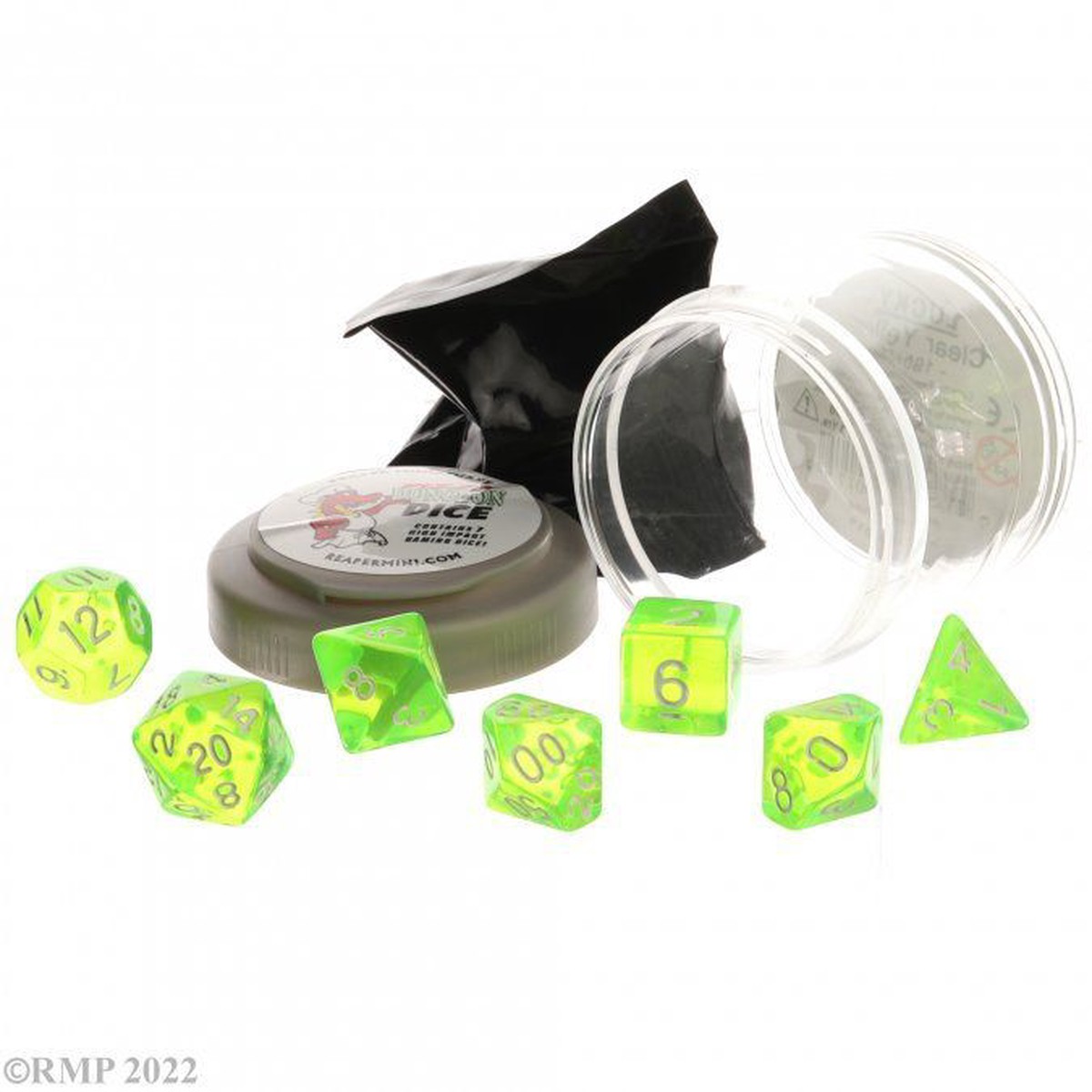 Pizza Dice: Lucky Clear Neon Gr