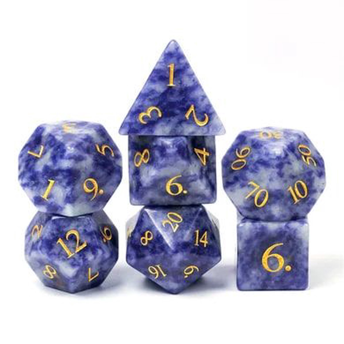 Foam Brain Games 7ct Gemstone Polyhedral Dice Set Blue Dot