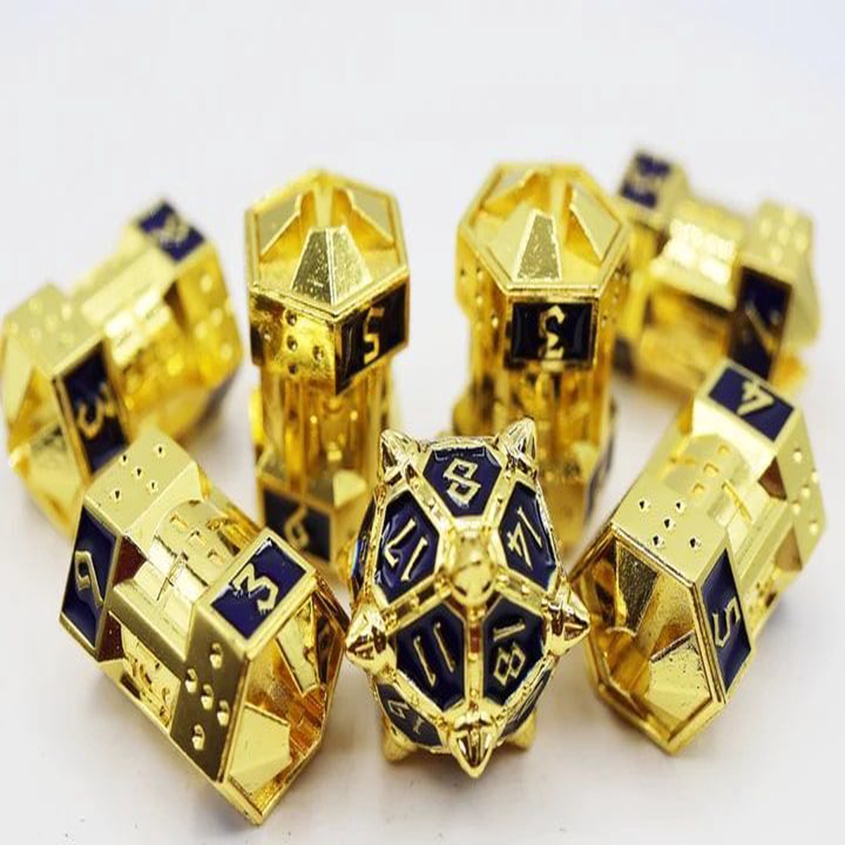 Foam Brain Games 7ct Metal CCG Dice Set Cobalt Cosmos
