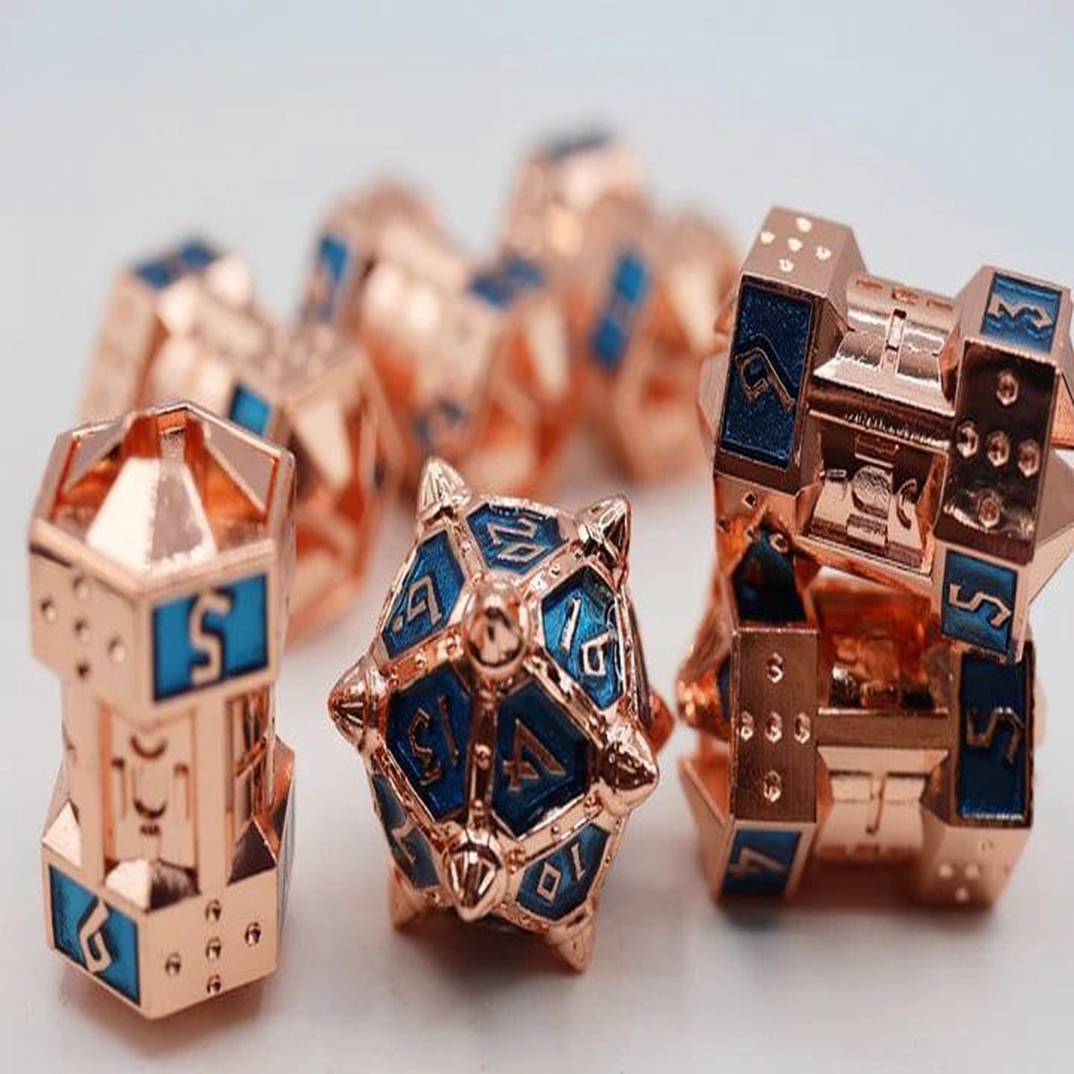 Foam Brain Games 7ct Metal CCG Dice Set Copper-Lit Space