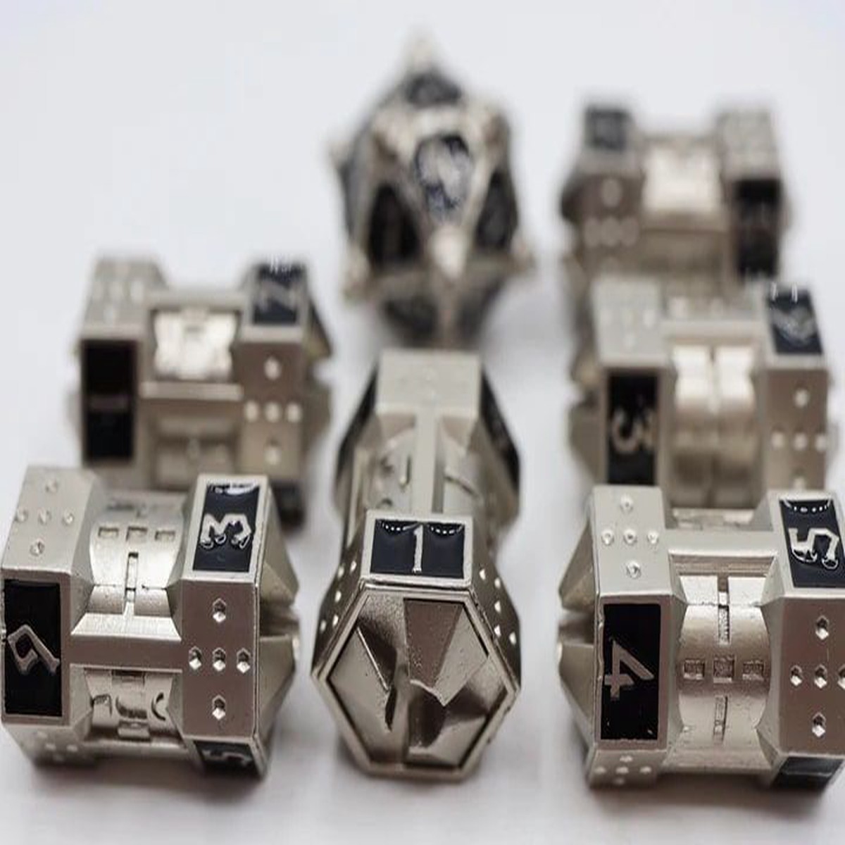 Foam Brain Games 7ct Metal CCG Dice Set Onyx Ethers
