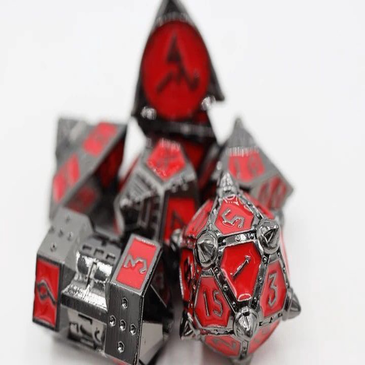 Foam Brain Games 7ct Metal Polyhedral Dice Set Blood Moon