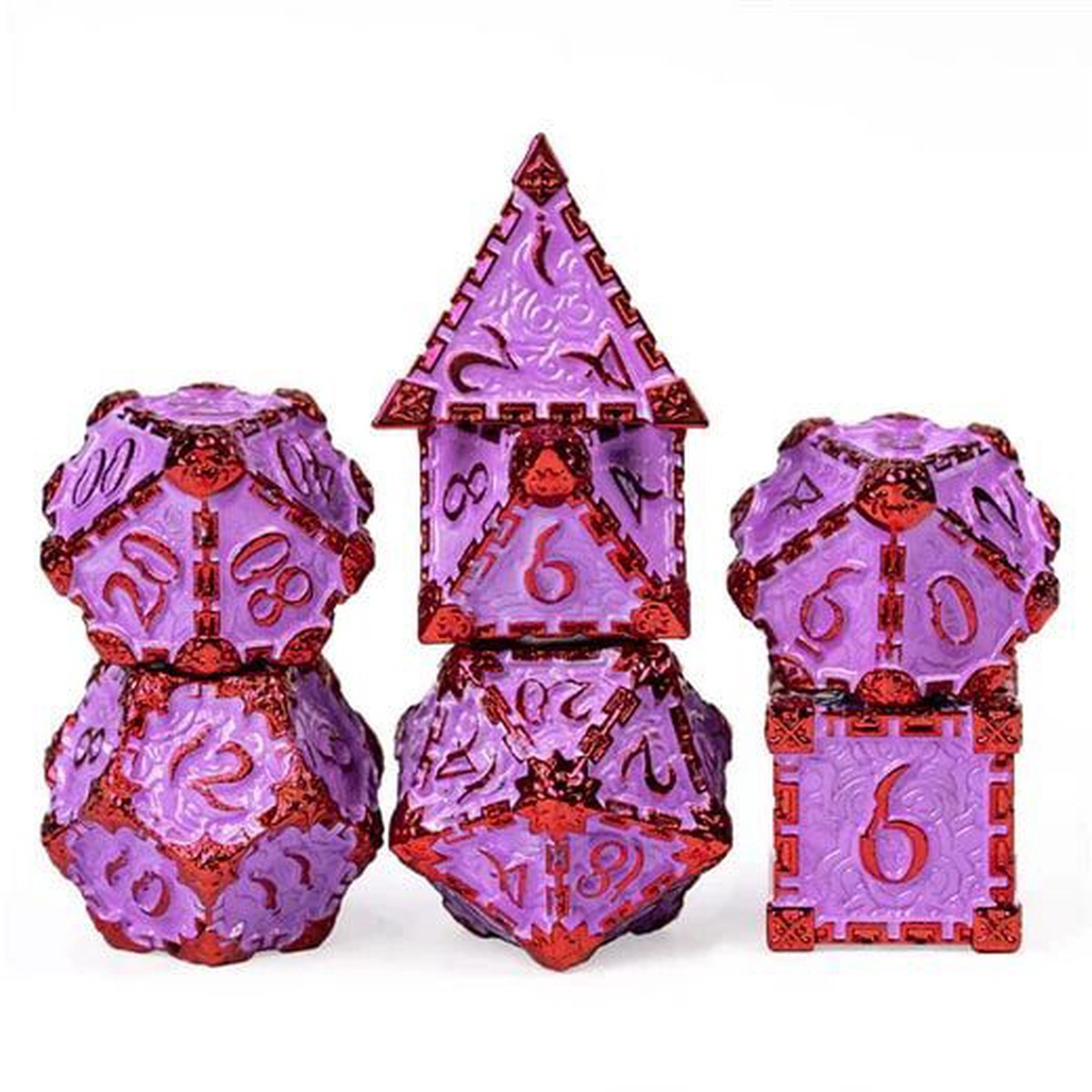 Foam Brain Games 7ct Metal Polyhedral Dice Set Dagger of Venom Fairie Purple