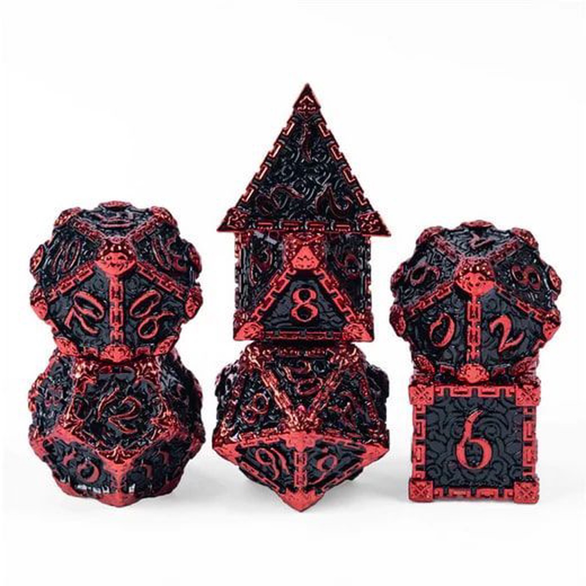 Foam Brain Games 7ct Metal Polyhedral Dice Set Dagger of Venom Magma