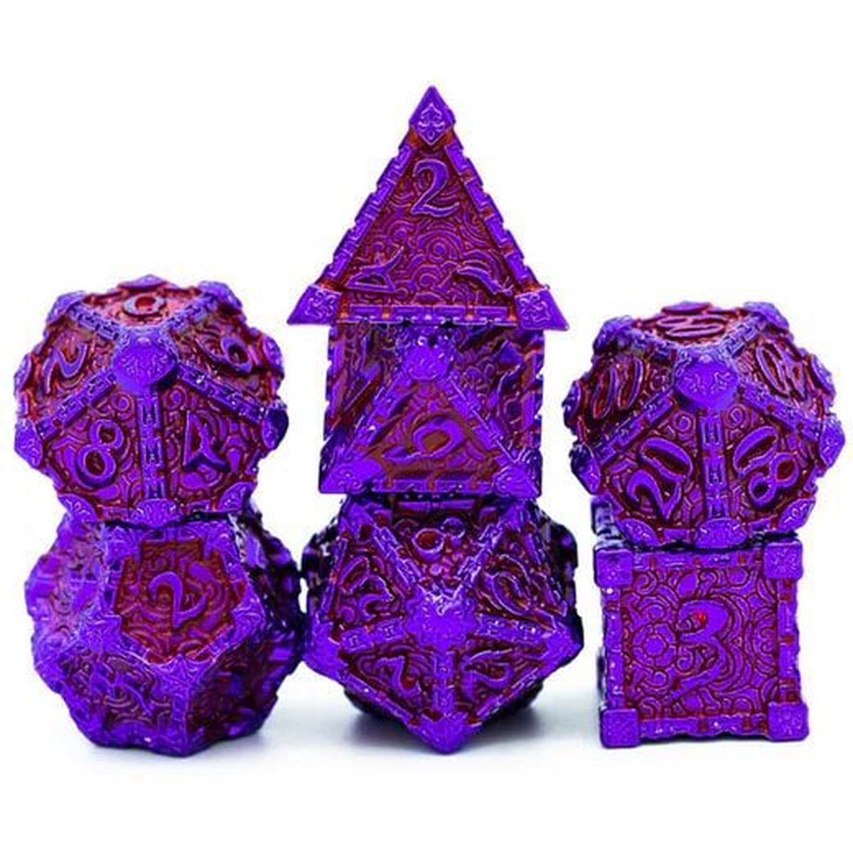 Foam Brain Games 7ct Metal Polyhedral Dice Set Dagger of Venom Mauveine