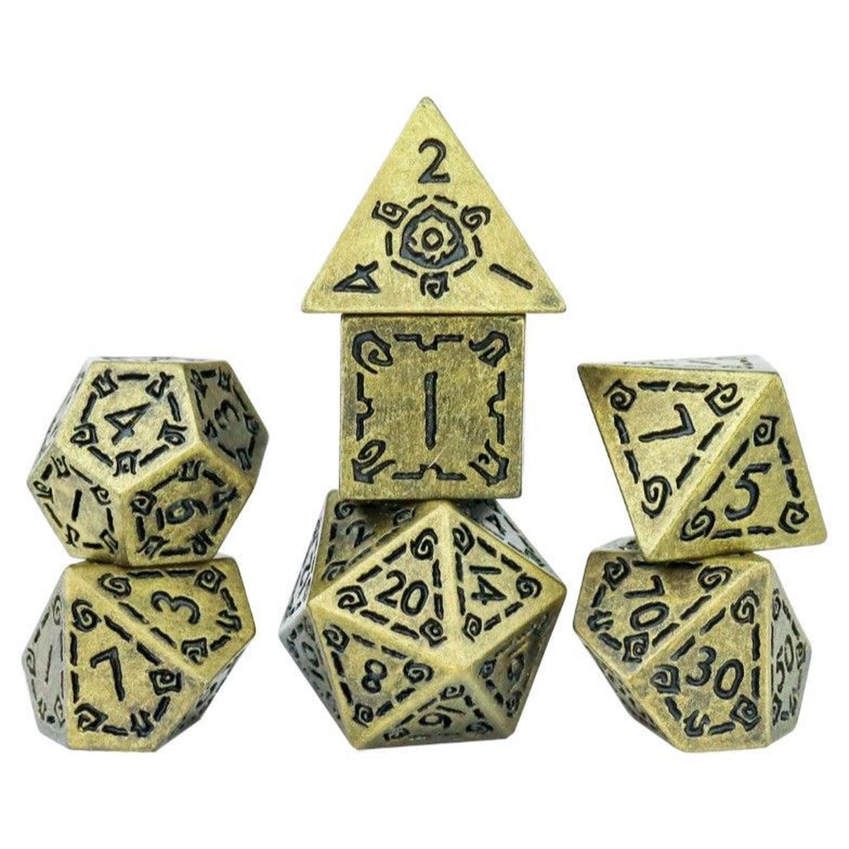 Sirus Dice 7ct Resin Polyhedral Dice Set Illusory Gold