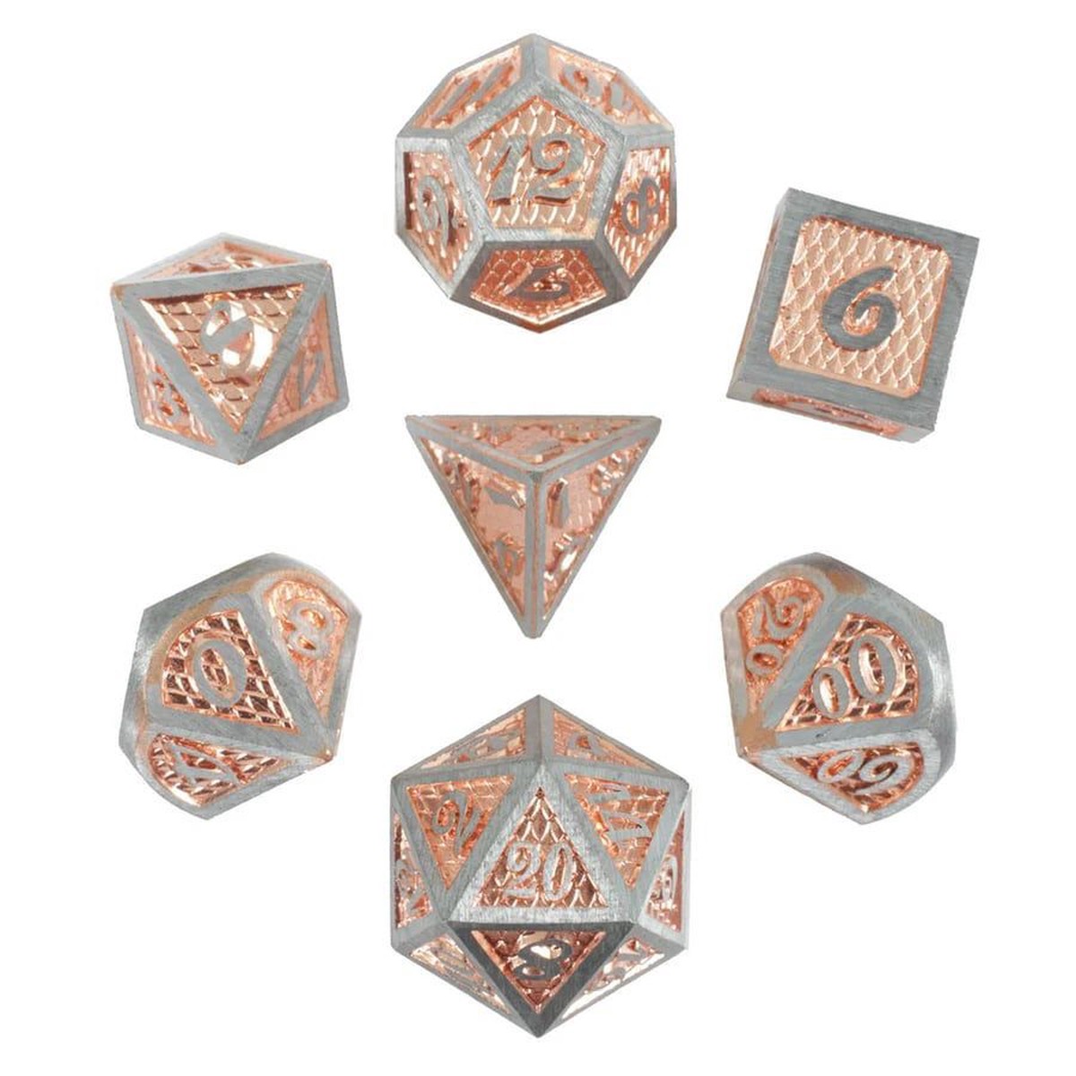 7ct Copper Drake Metal Dice