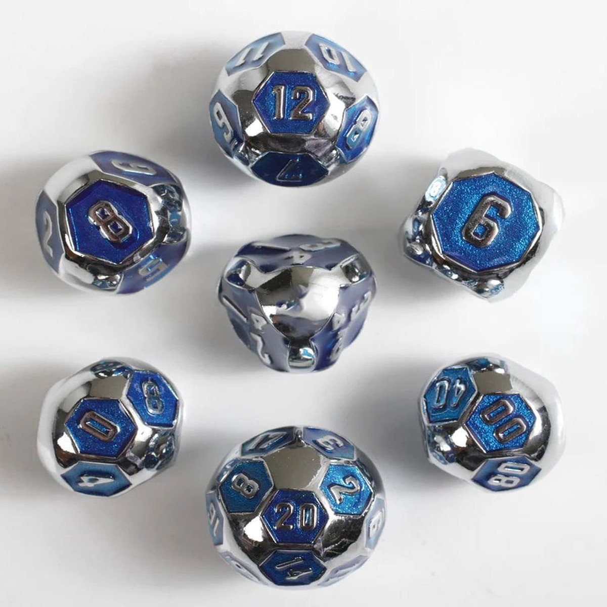 7ct Cyborg Blue Metal Dice