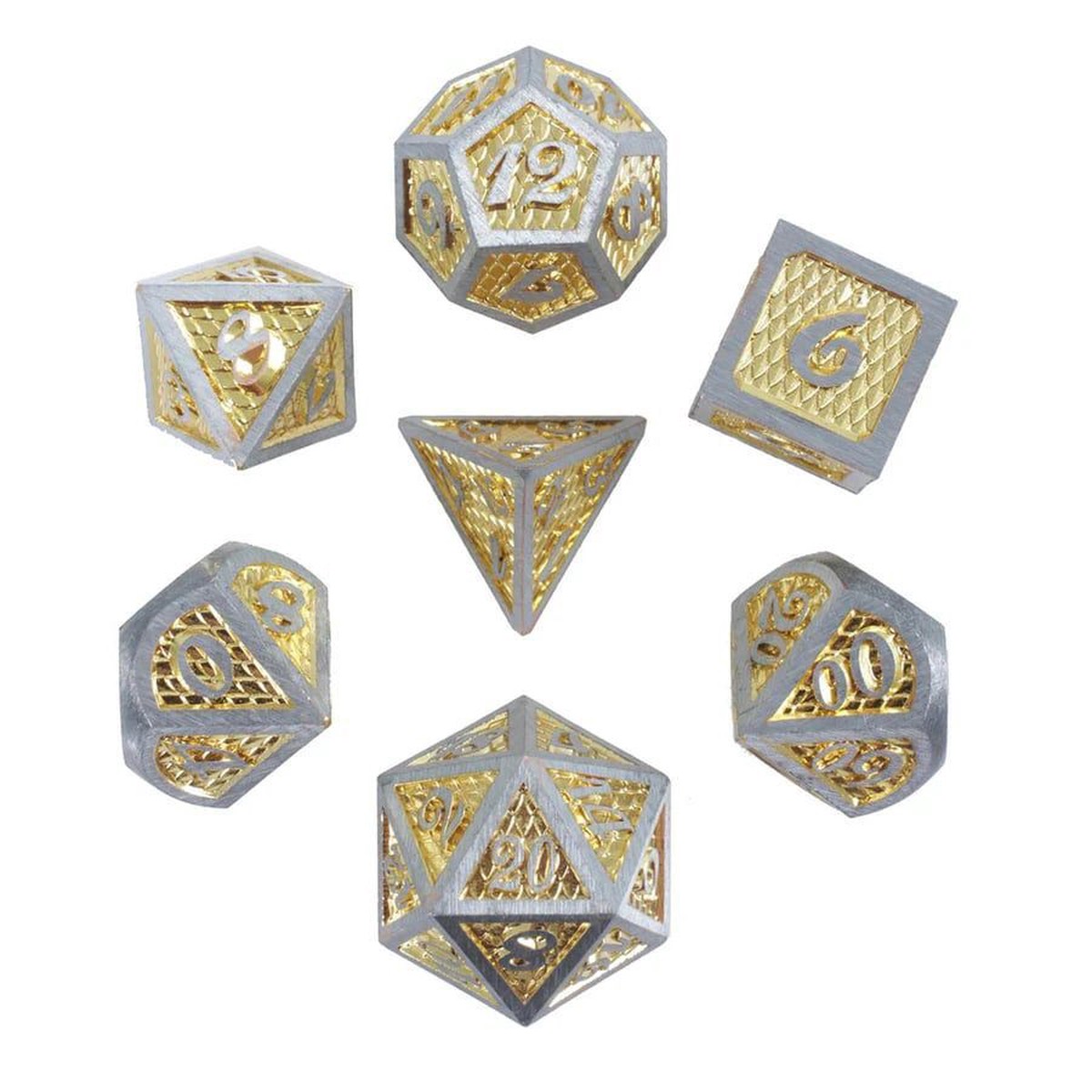 7ct Golden Drake Metal Dice