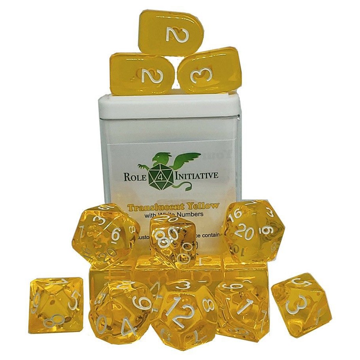 Role 4 Initiative Dice 15-Set Translucent Yellow