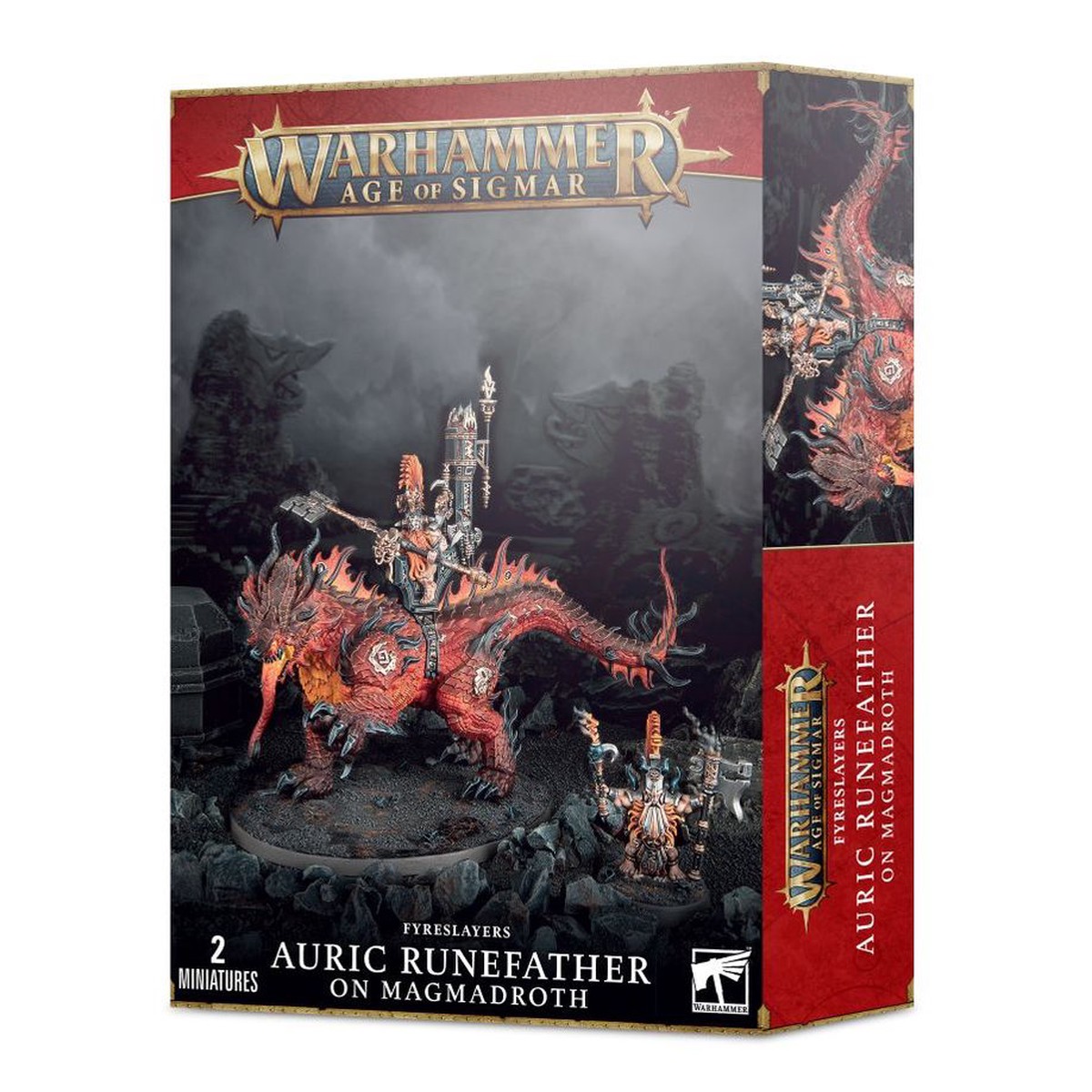 Age of Sigmar Fyreslayers: Auric Runefather on Magmadroth