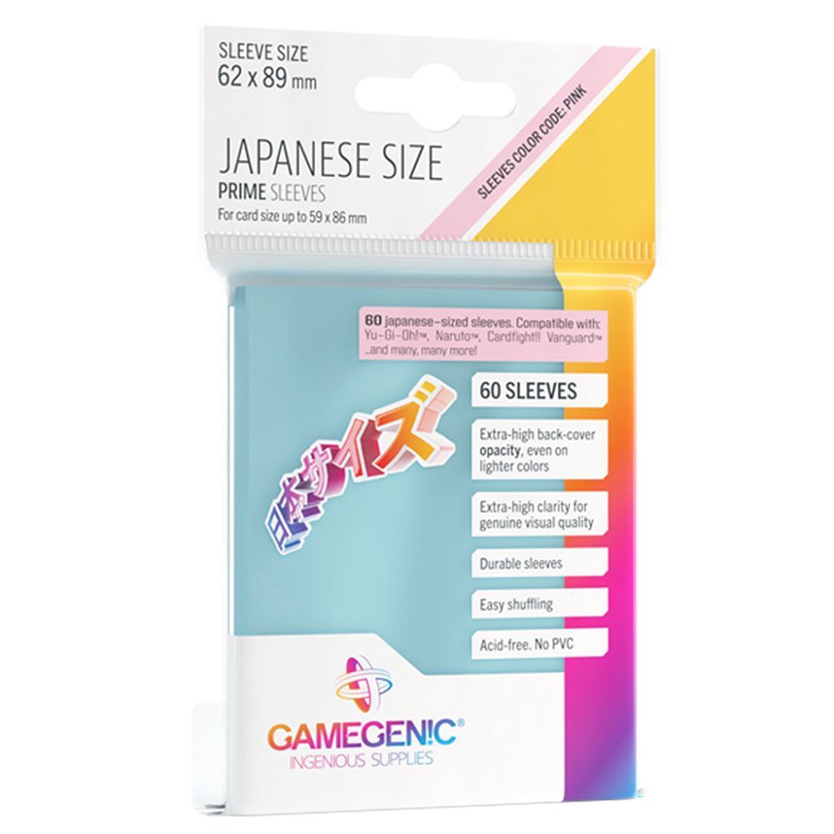 Gamegenic PRIME Japanese Sized Sleeves 60ct Clear