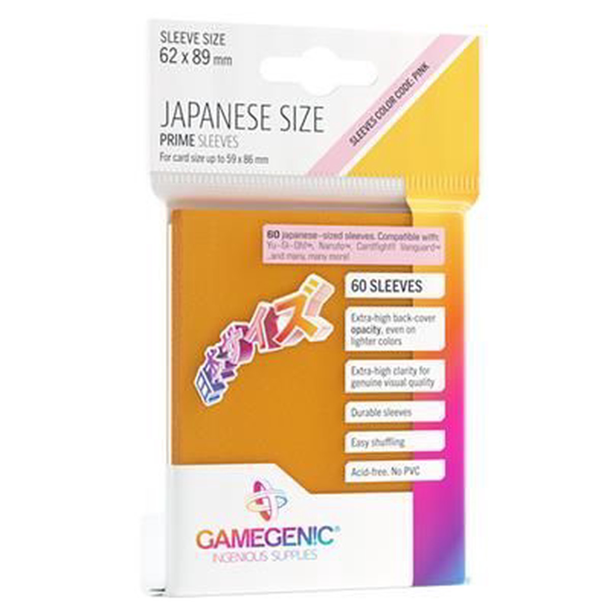 Gamegenic PRIME Japanese Sized Sleeves 60ct Orange