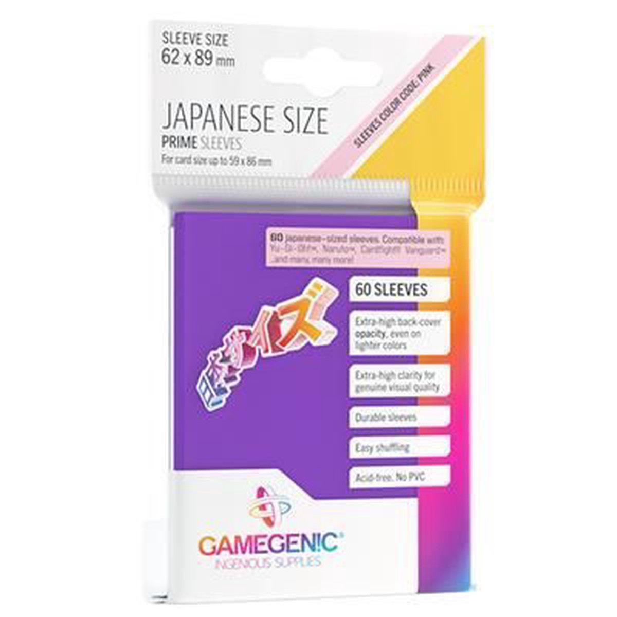 Gamegenic PRIME Japanese Sized Sleeves 60ct Purple