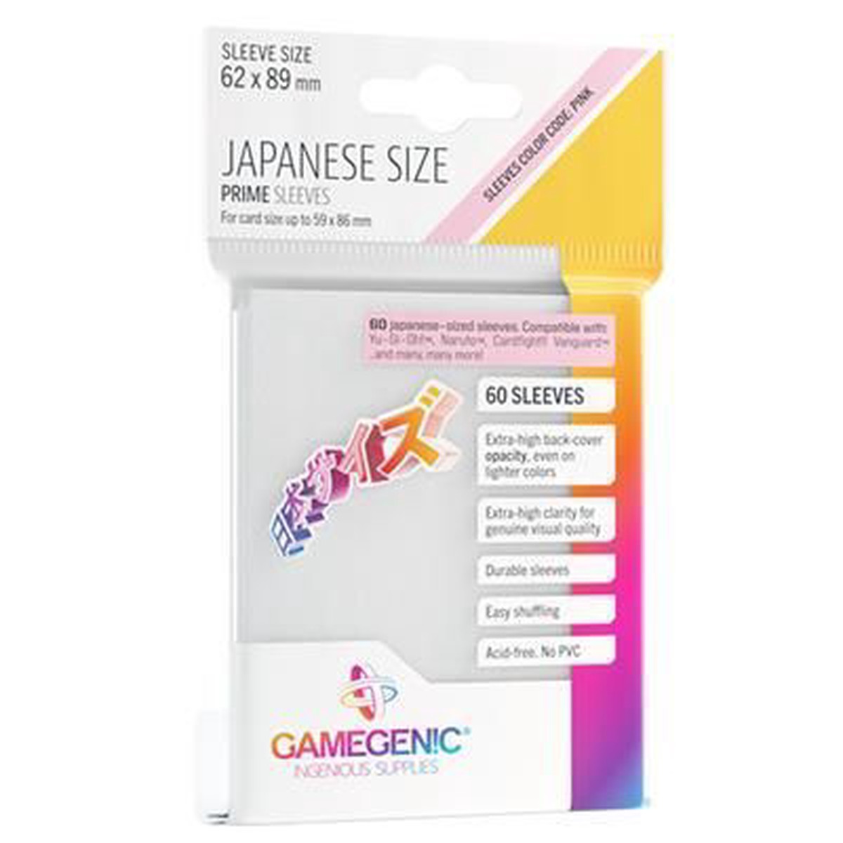 Gamegenic PRIME Japanese Sized Sleeves 60ct White