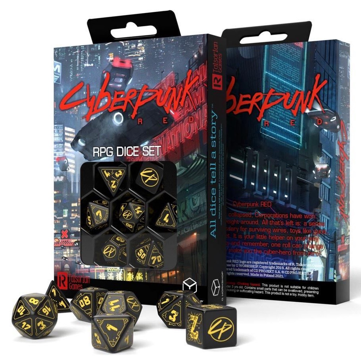 Cyberpunk Red 7ct Polyhedral Dice Set Wet Work