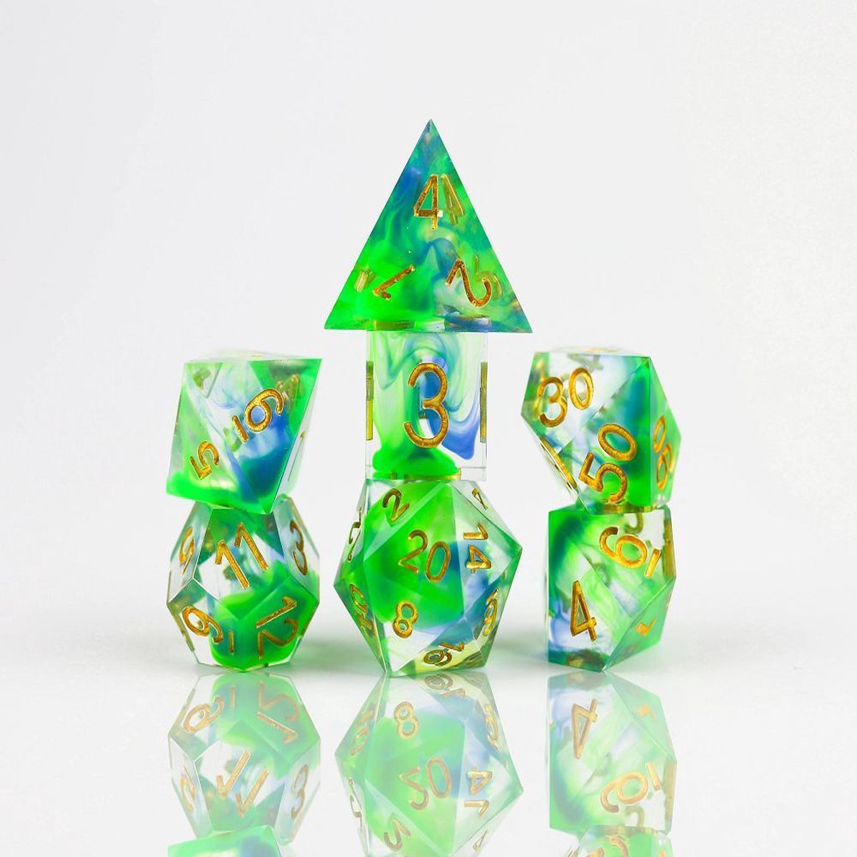 Sirius Dice 7ct Sharp Edge Polyhedral Dice Set Cyprus