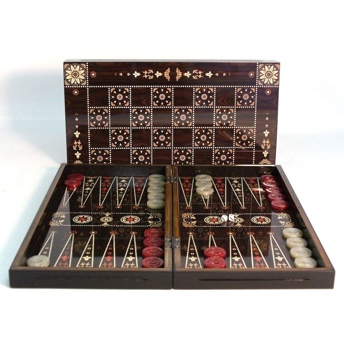 Backgammon Set: 19" Flowered Decoupage
