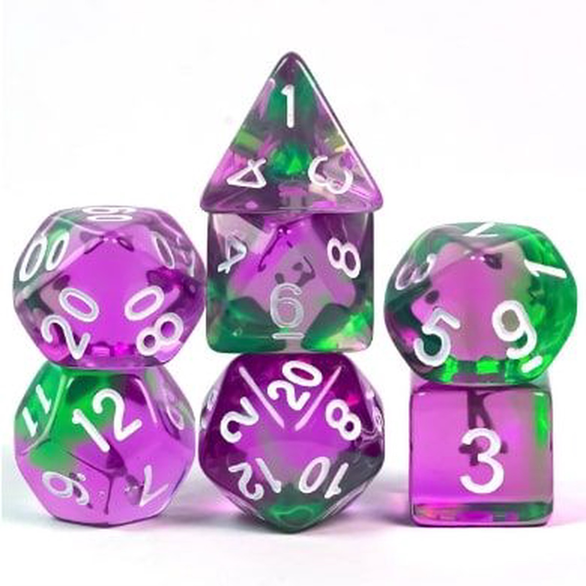 Foam Brain 7ct Polyhedral Dice Set Grapes on Vine