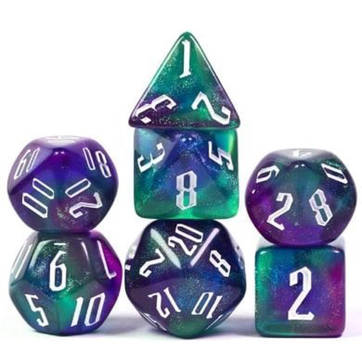 Foam Brain 7ct Polyhedral Dice Set Magician Twilight