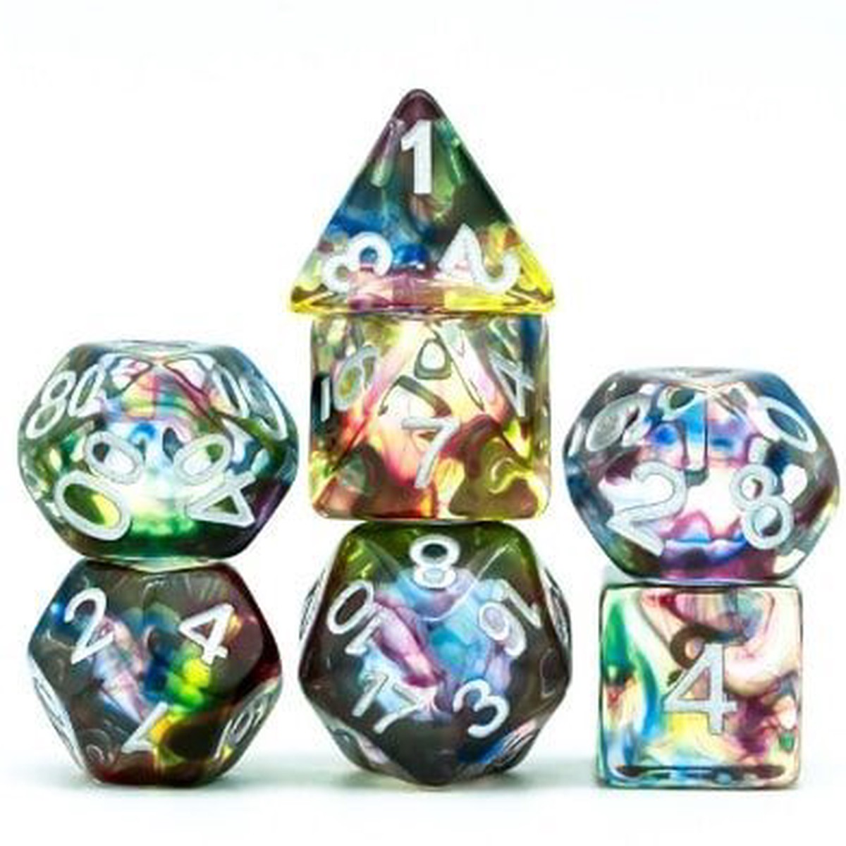 Foam Brain 7ct Polyhedral Dice Set Northern Lights