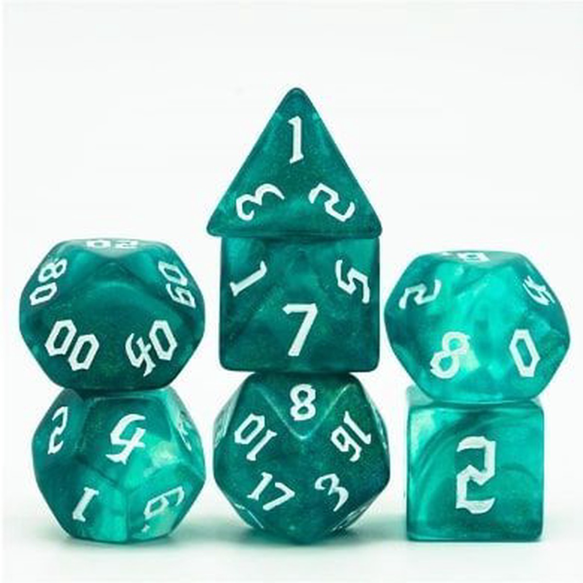 Foam Brain 7ct Polyhedral Dice Set Ocean Elemental