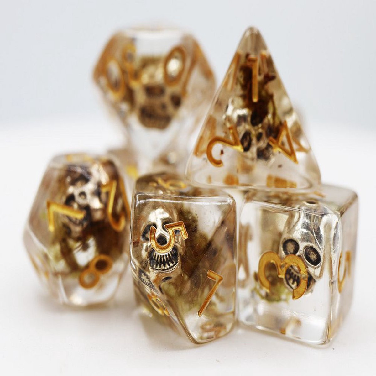 Foam Brain 7ct Polyhedral Dice Set Pirate Skull