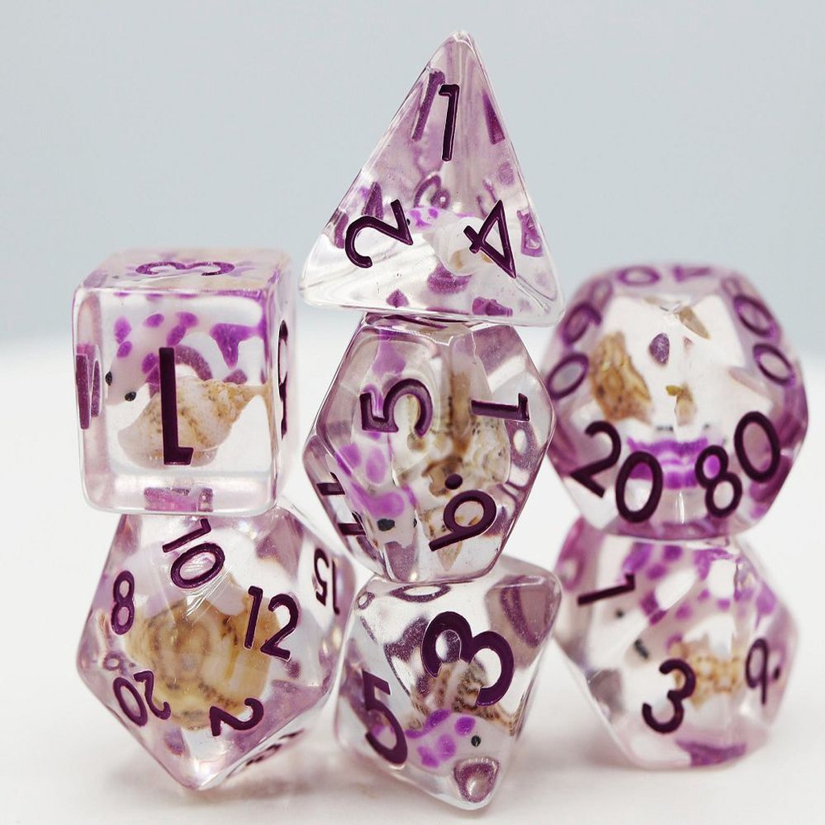 Foam Brain 7ct Polyhedral Dice Set Purple Koi Fish