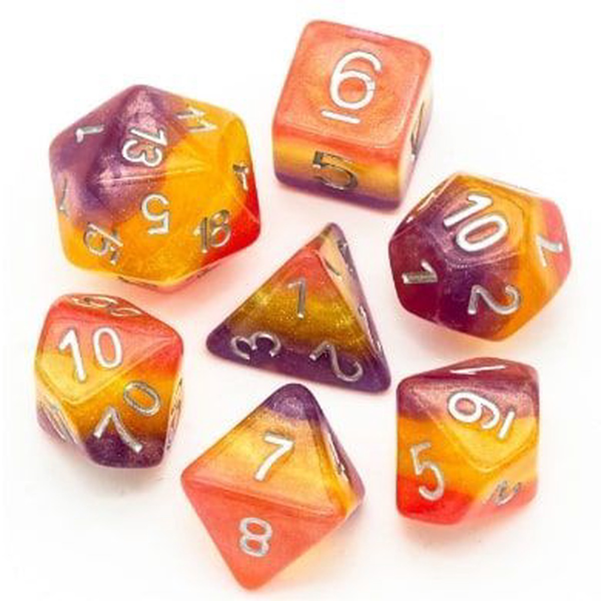 Foam Brain 7ct Polyhedral Dice Set Wyldfire