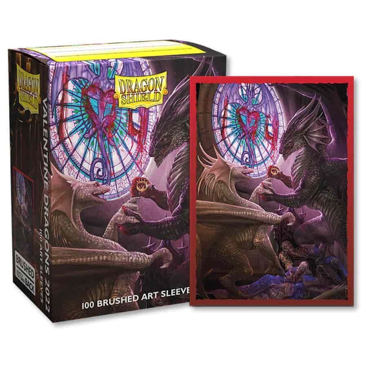 Dragon Shield 100ct Standard Card Gem Brushed Art Sleeves Valentine 2022 (12077)