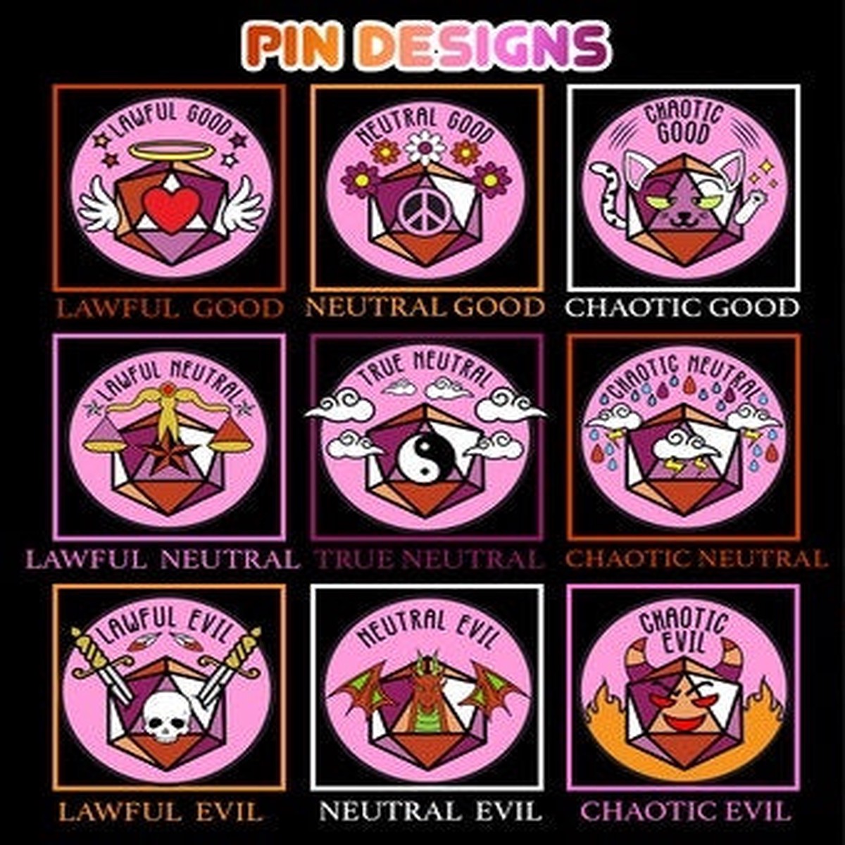 Lawful Evil Alignment Community Lesbian Pride Pin