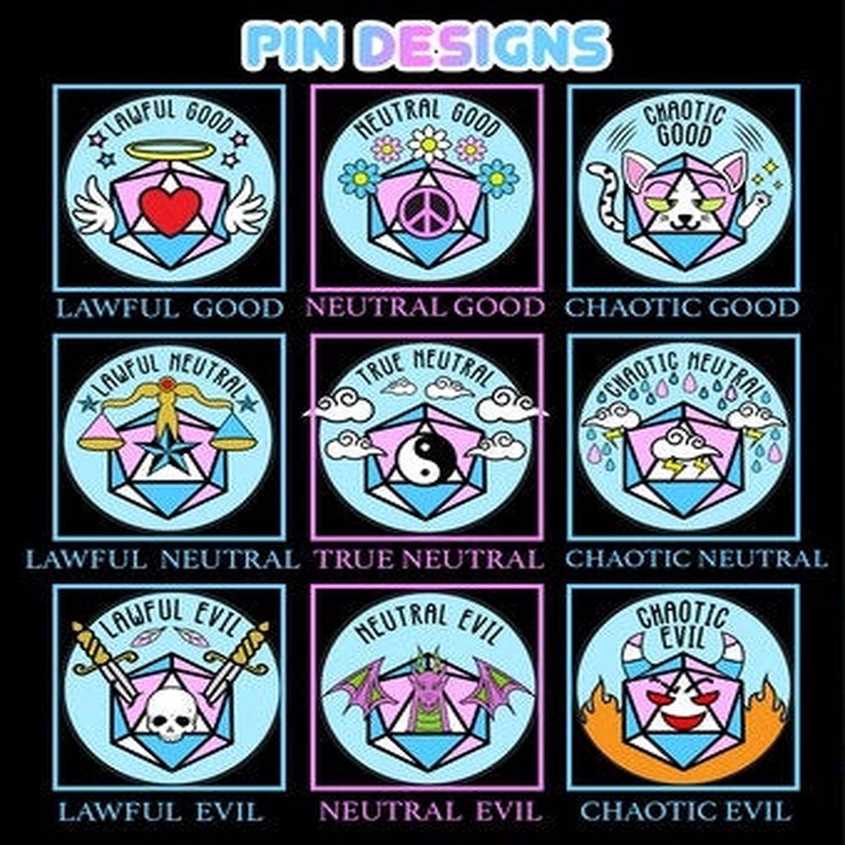 Lawful Evil Alignment Transgender Pride Pin