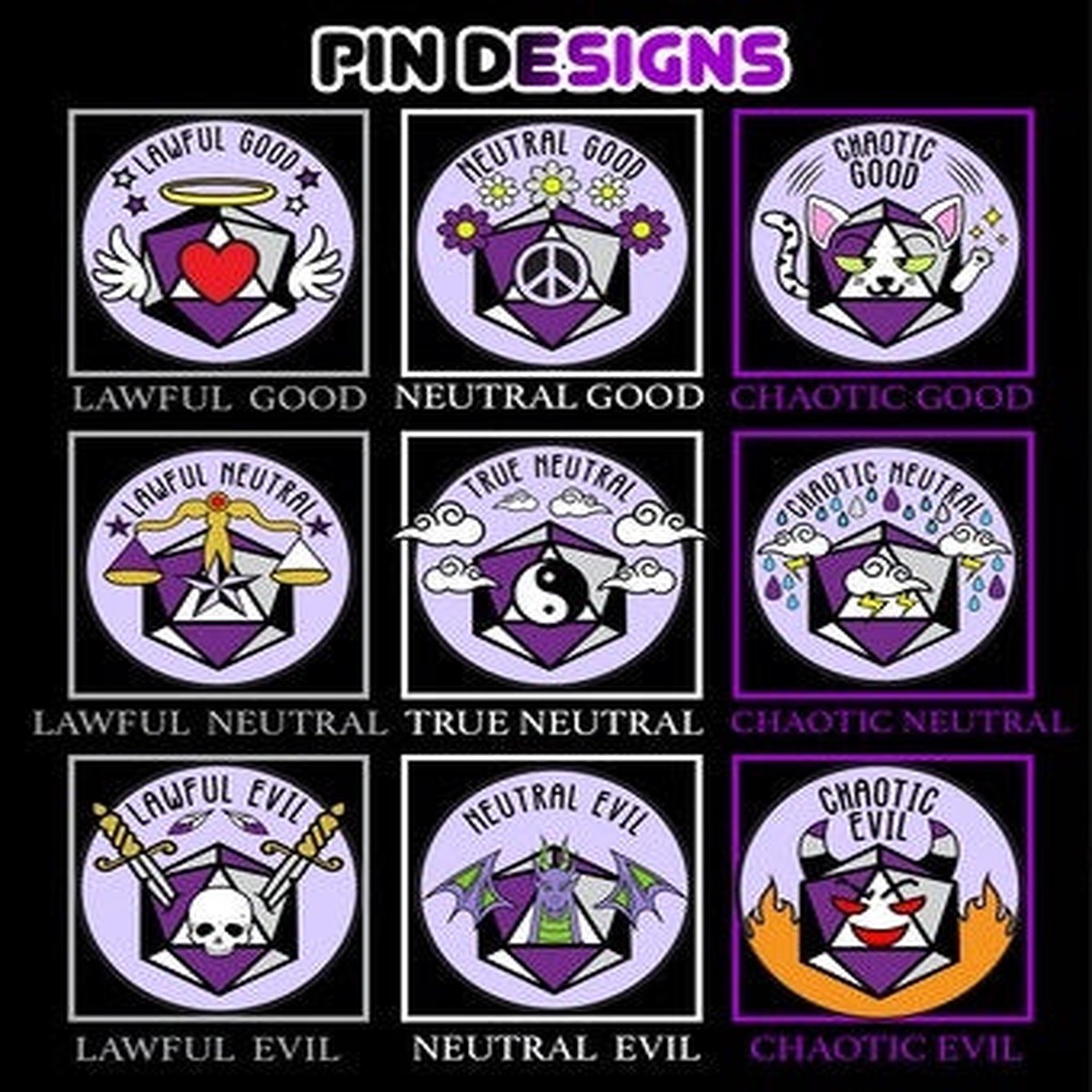 Lawful Good Alignment Asexual Pride Pin