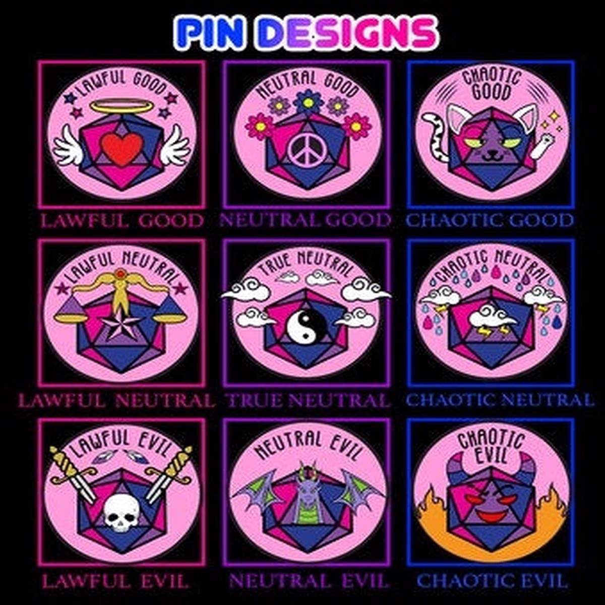 Lawful Good Alignment Bisexual Pride Pin