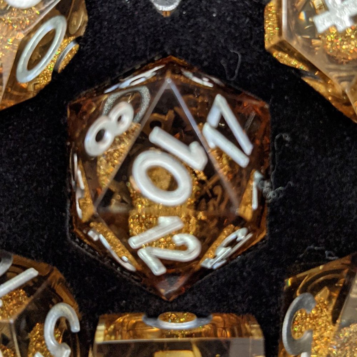 Metallic Dice Games Elixir Dice Single Liquid Core D20 - Gold