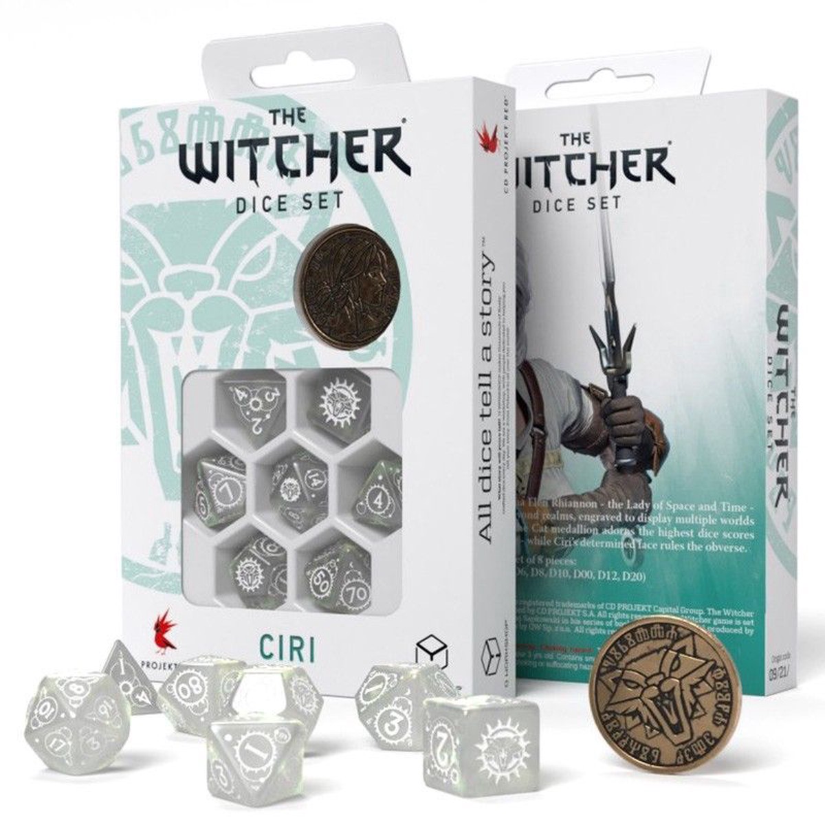 Q-Workshop 7ct Polyhedral Dice Set The Witcher Ciri Lady of Space