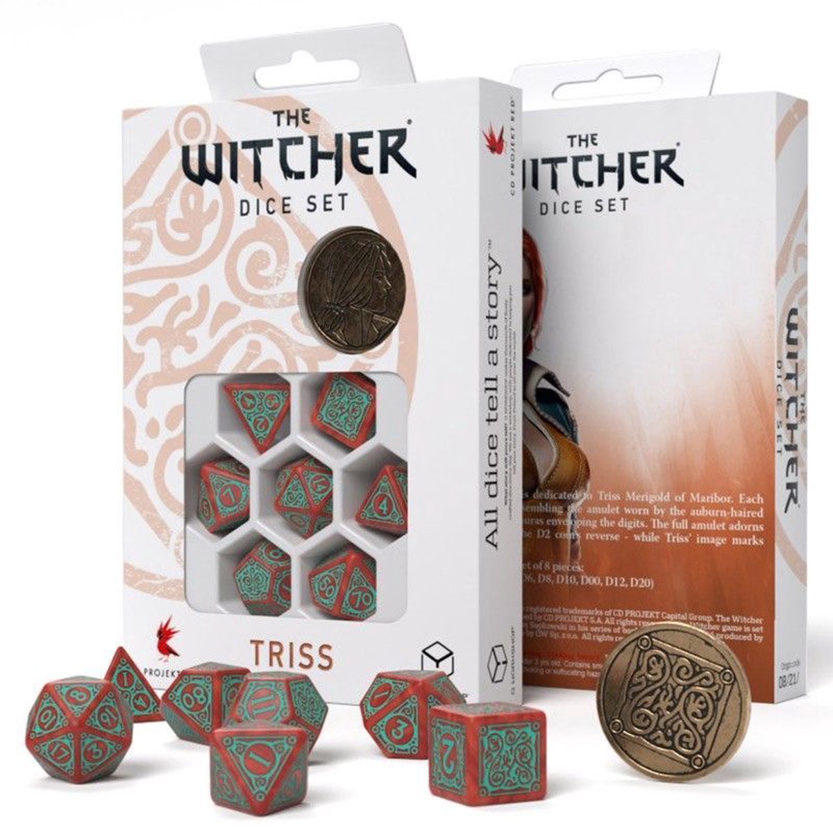 Q-Workshop 7ct Polyhedral Dice Set The Witcher Triss Merigold Fear