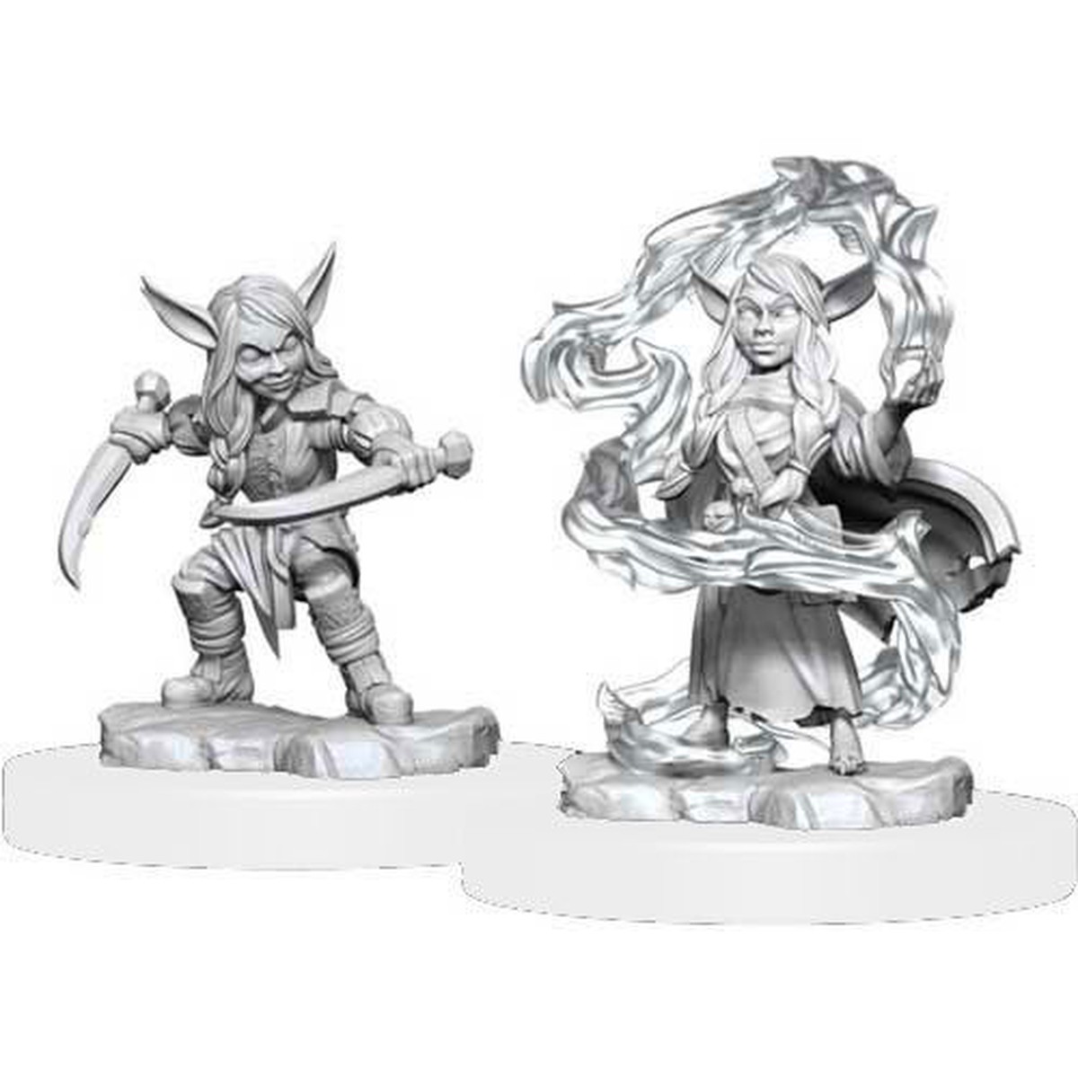 Critical Role Unpainted Miniatures Female Goblin Sorcerer and Rogue (90388)