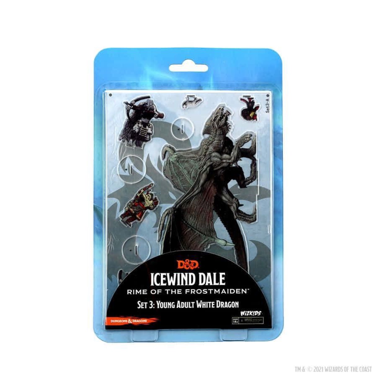 D&D Idols of the Realms Icewind Dale 2D Miniatures Young Adult White Dragon