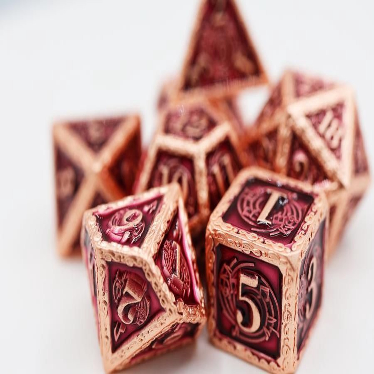 Foam Brain 7ct Metal Polyhedral Dice Set - Bardic Song Allegro