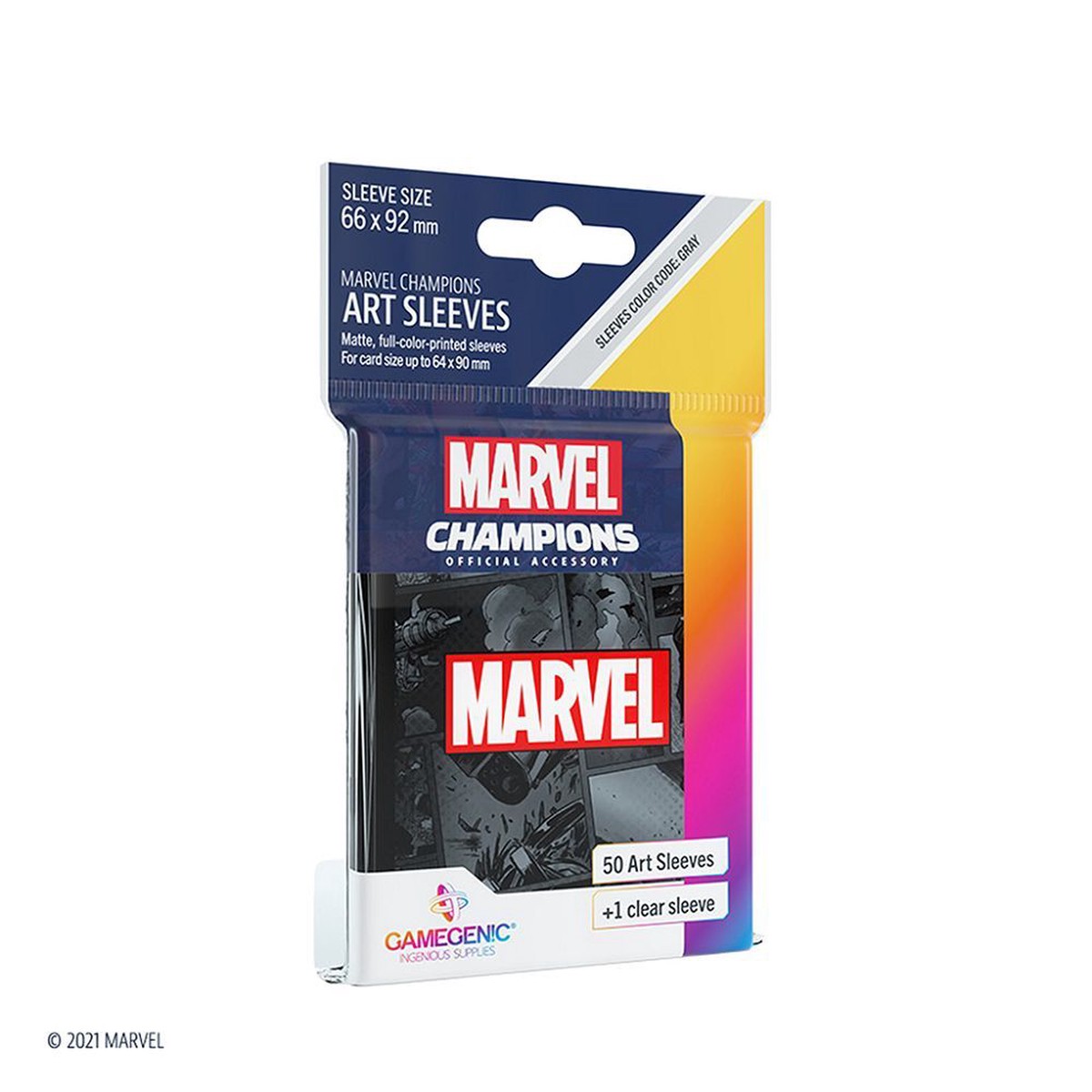 Gamegenic 50ct Standard Size Card Sleeves Marvel Champions Black (15013)
