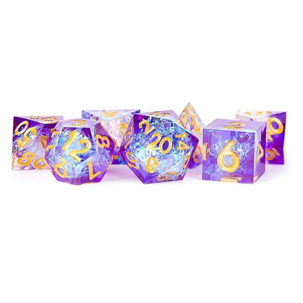 Metallic Dice Games 7ct Sharp Edge Polyhedral Dice Set - Royal Geode
