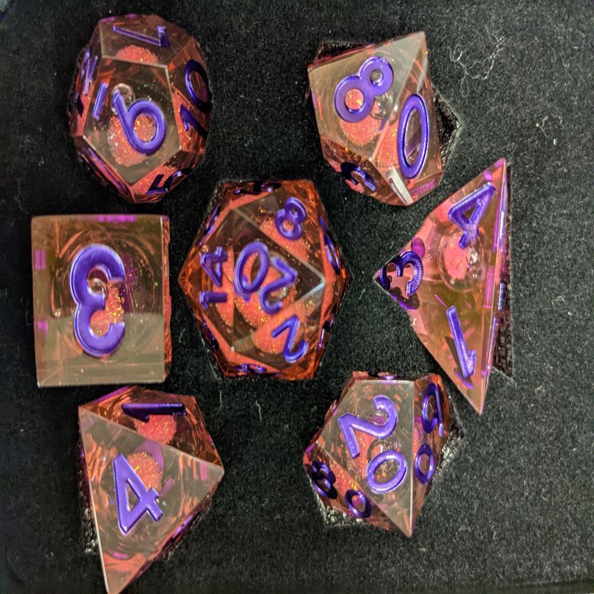 Metallic Dice Games Elixir Dice Liquid Core 7ct Polyhedral Dice Set - Pink/Purple