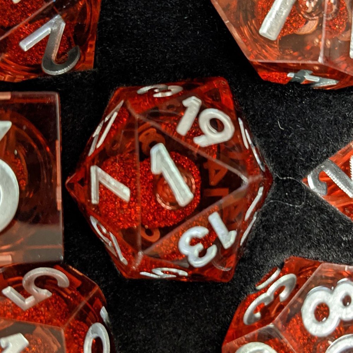 Metallic Dice Games Elixir Dice Single Liquid Core D20 - Red