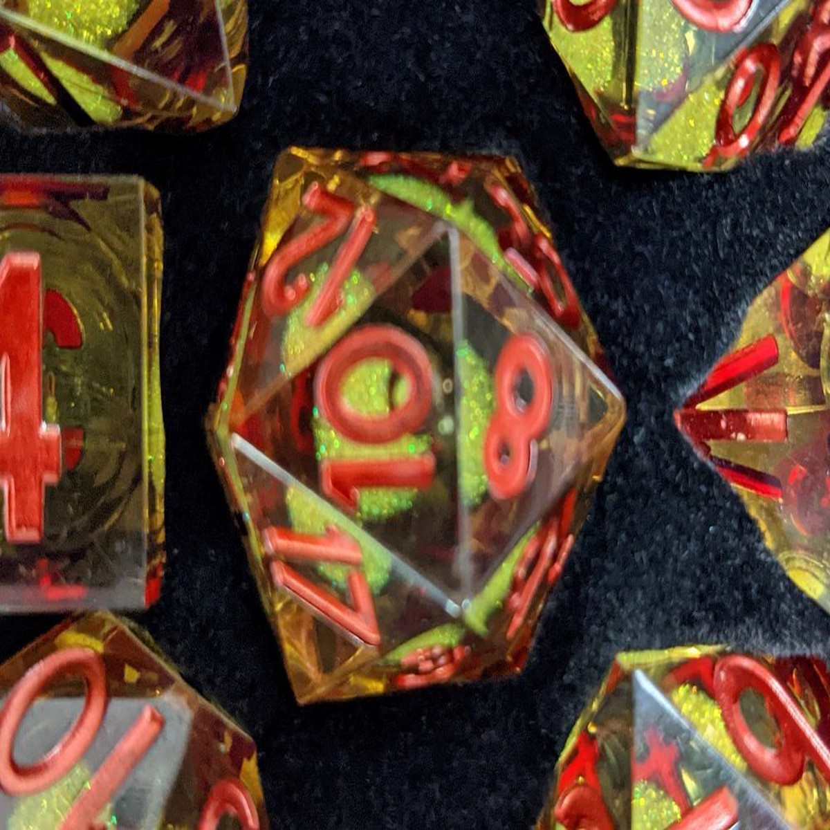 Metallic Dice Games Elixir Dice Single Liquid Core D20 - Yellow