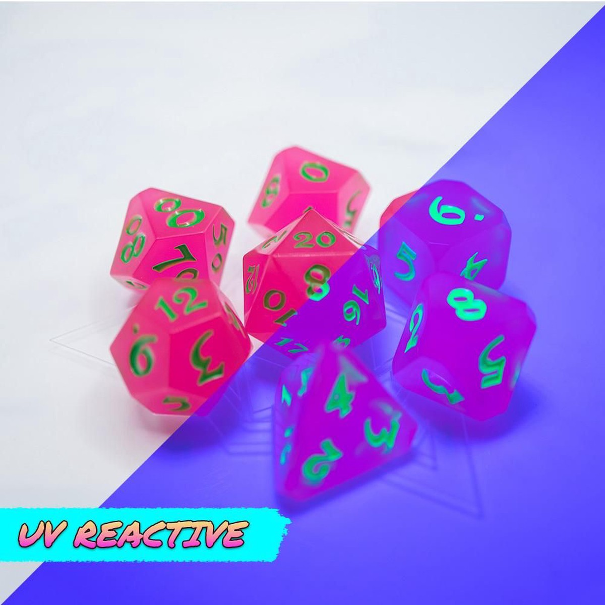 Dice Hard Dice 7ct Polyhedral Dice Set AfterDark Avalore Funky Town